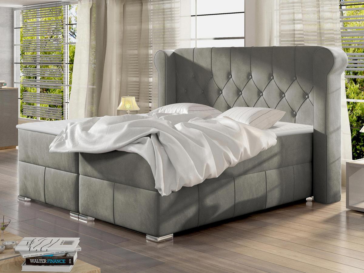 BOXBETT Massimo - H3 - Greige, Holz (160/200cm) - MIRJAN24