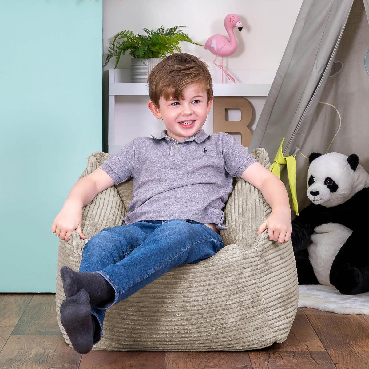 SITZSACK Flauschig für Kinder 2-tlg. - Beige, Textil (55/44/55cm) - icon