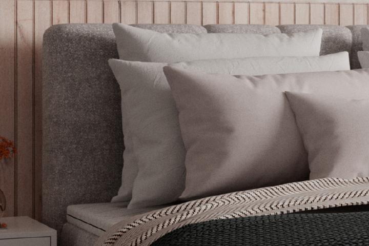 Boxbett Hellgrau Plüsch gepolstertes Kopfteil Karosteppung