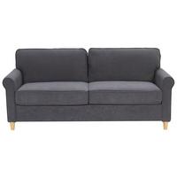 3-SITZER-SOFA Samtstoff Dunkelgrau Ronneby - Dunkelgrau, Textil (190/88/78cm) - Beliani