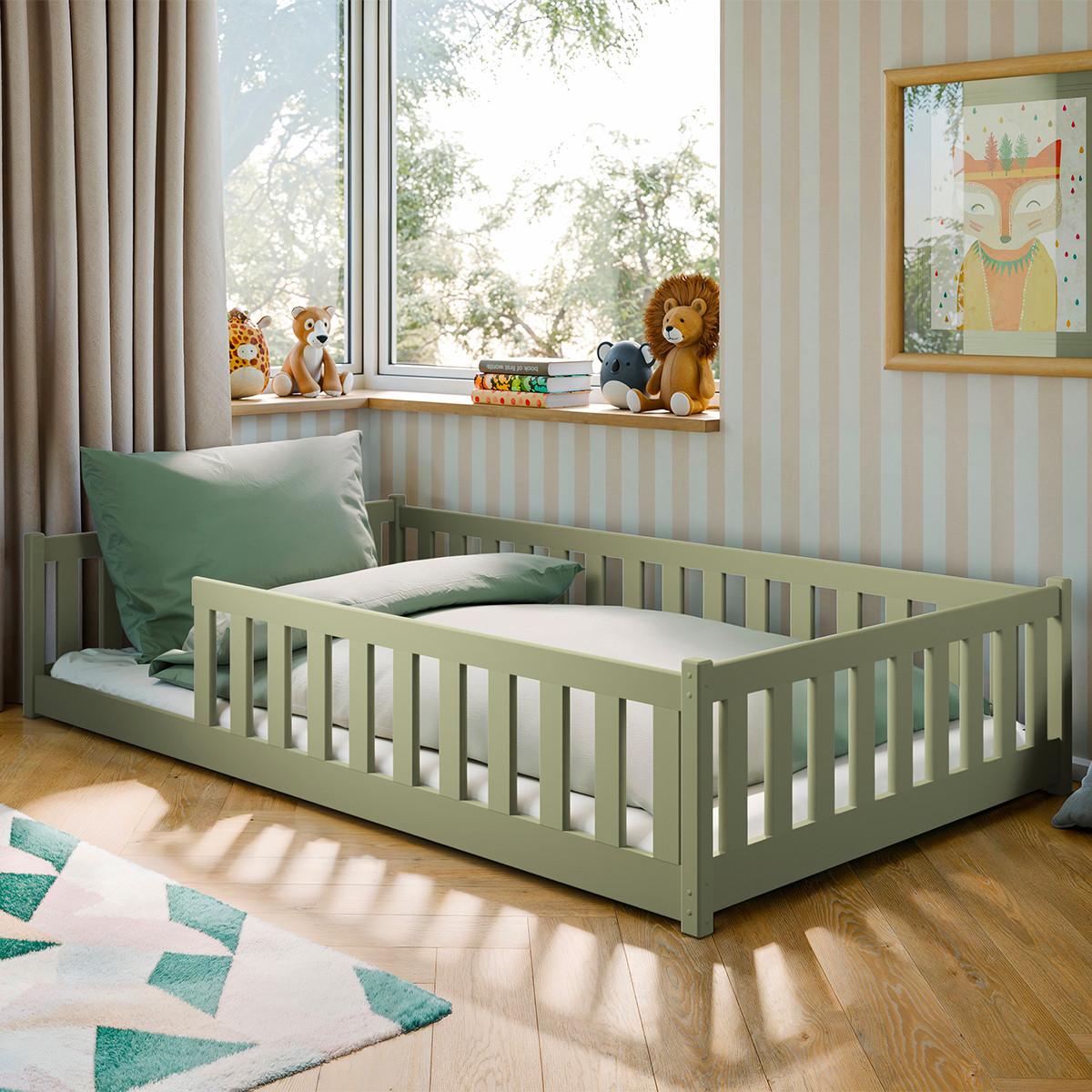 BETT 120/200 Maya Olive - Grün, Holz (120/200cm) - Petits-meubles