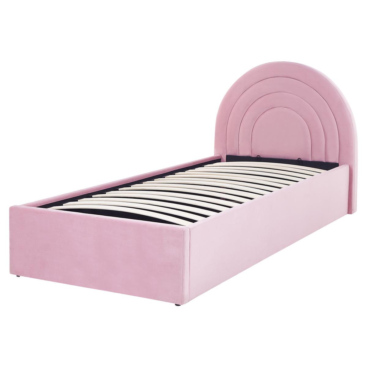 POLSTERBETT Rosa 90-200 cm Anet - Pink, Holzwerkstoff/Textil (90/200cm) - Beliani