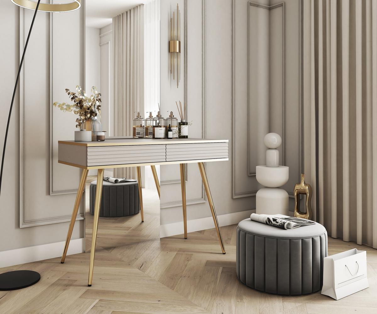 KONSOLENTISCH VENEZIA 102/80/50 cm mit Schubladen, Beige - Beige, Holzwerkstoff (50/102/80cm) - MASSENO