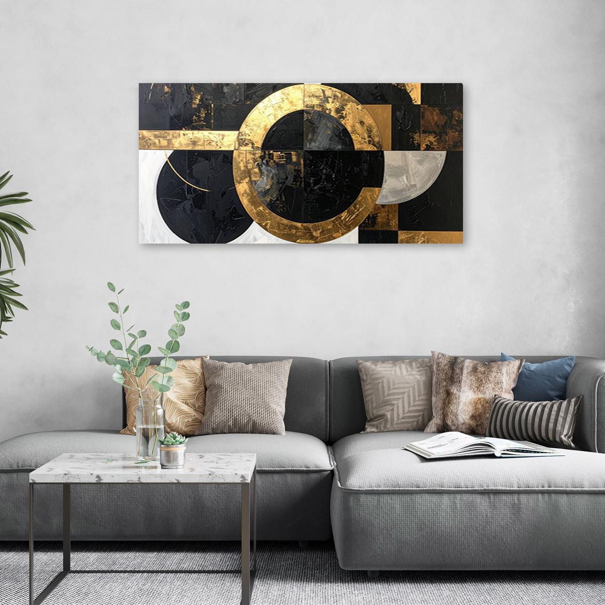 LEINWANDBILD 3D und geometrisch 100x50cm - Goldfarben, Textil (100/50cm) - Feeby