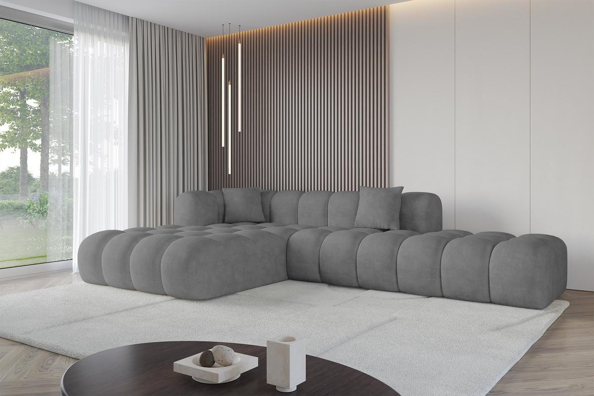 ECKSOFA Ottomane Links OLEA-L2 - 289x176x71 cm Titanfarben - Titanfarben/Schwarz, Holzwerkstoff/Kunststoff (289/176cm) - ALTDECOR