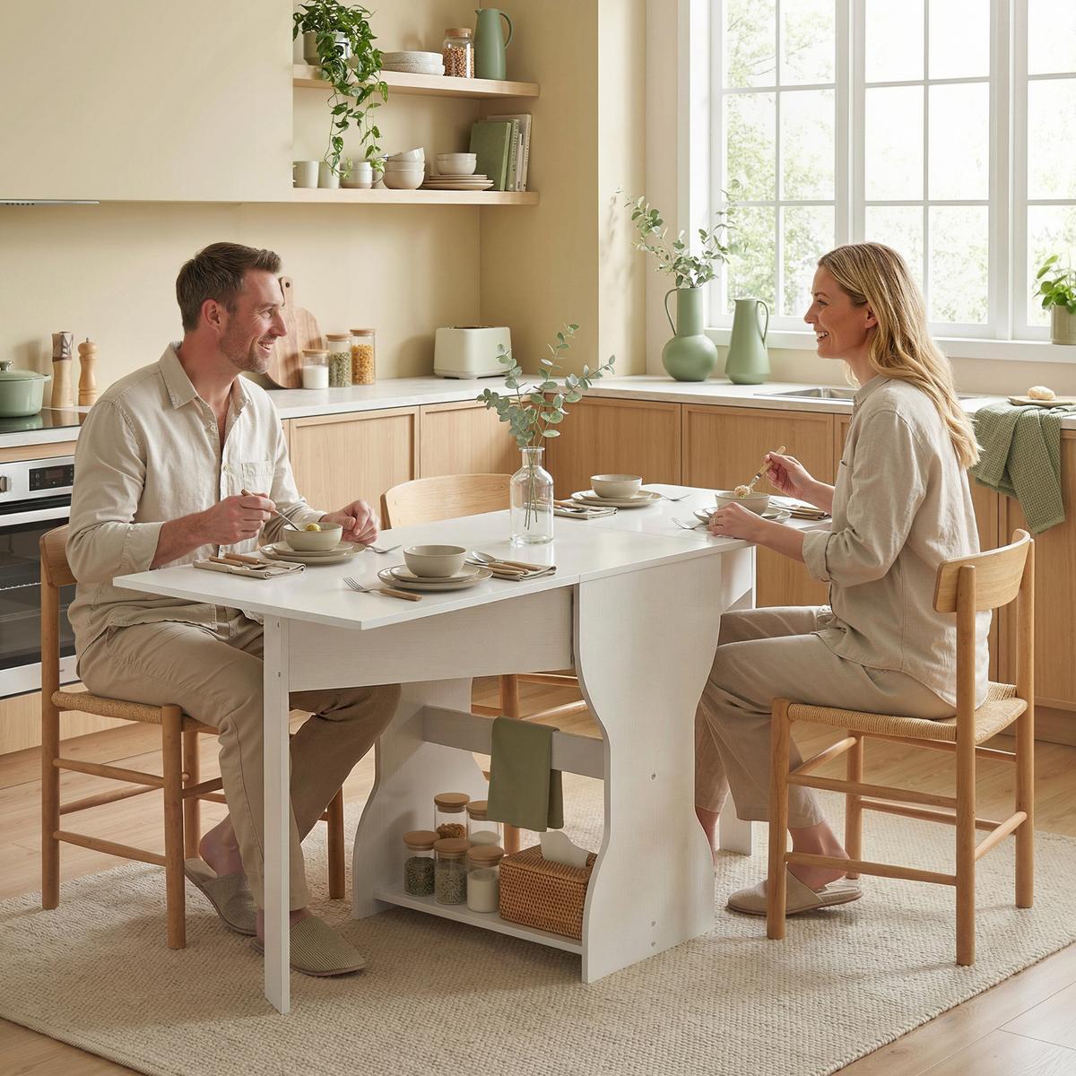 KLAPPTISCH Spanplatte Weiß - Weiß, Holzwerkstoff (160/60/75cm) - HOMCOM