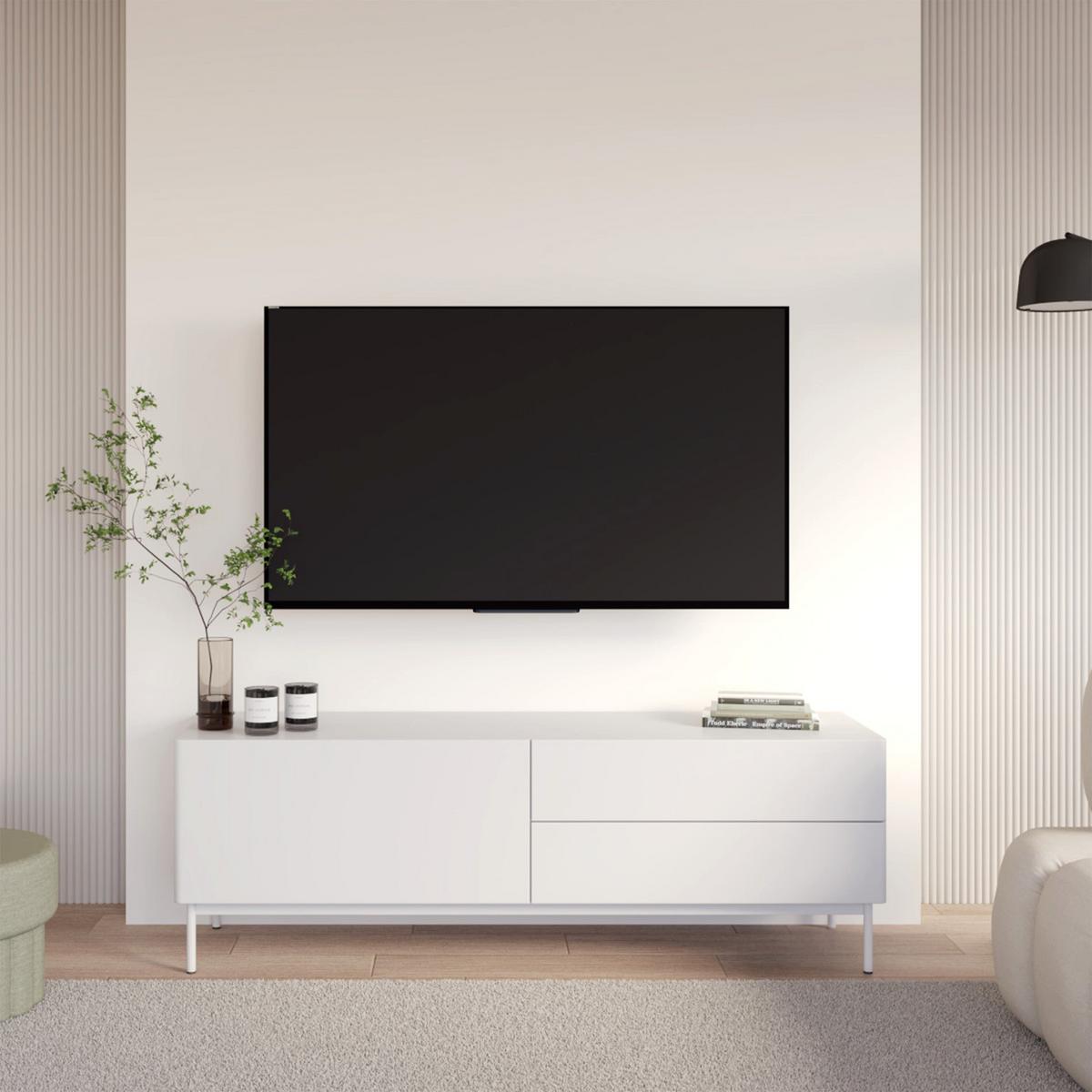 TV-LOWBOARD Olio WEIß 160 CM - Weiß, Holzwerkstoff/Metall (160/52/38.6cm) - Selsey