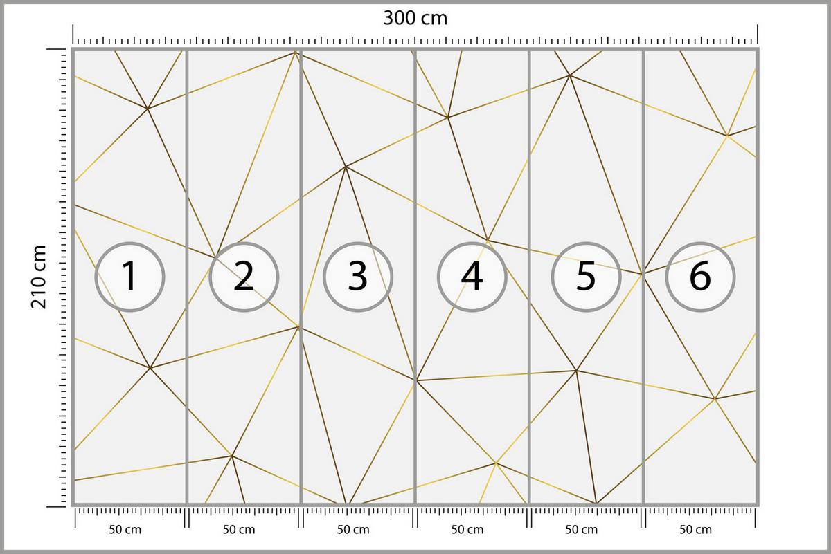 FOTOTAPETE Geometrische Abstraktion Glamour Stil 300x210 - Gelb/Beige, Papier (300/210cm) - Muralo