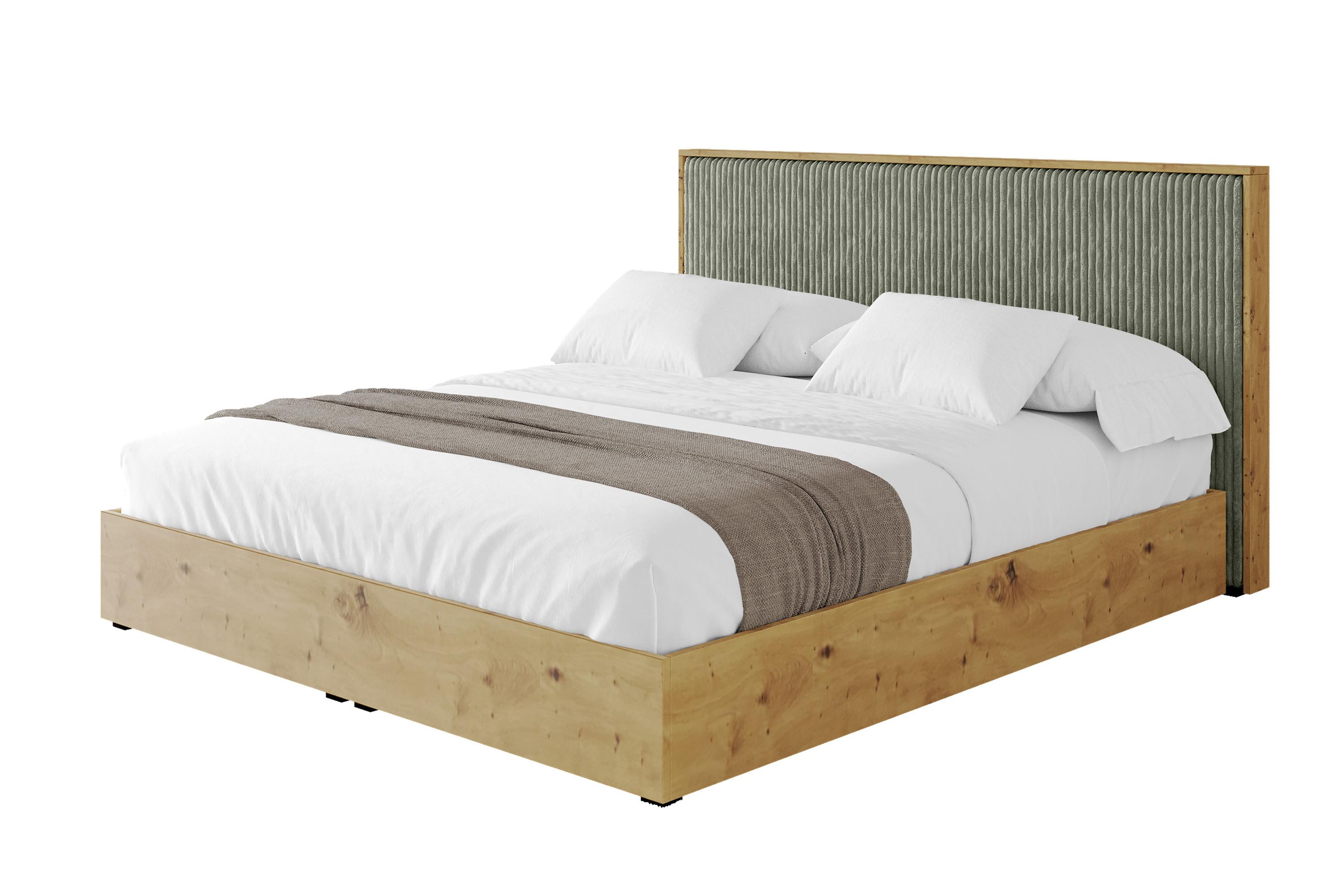 POLSTERBETT mit Bettkasten und Lattenrost, Boxbett mit Kopfteill und Stauraum mit Matratze H3/H4 - ENZO10 200x200 Olivgrün - Olivgrün, Holzwerkstoff/Textil (200/200cm) - ALTDECOR