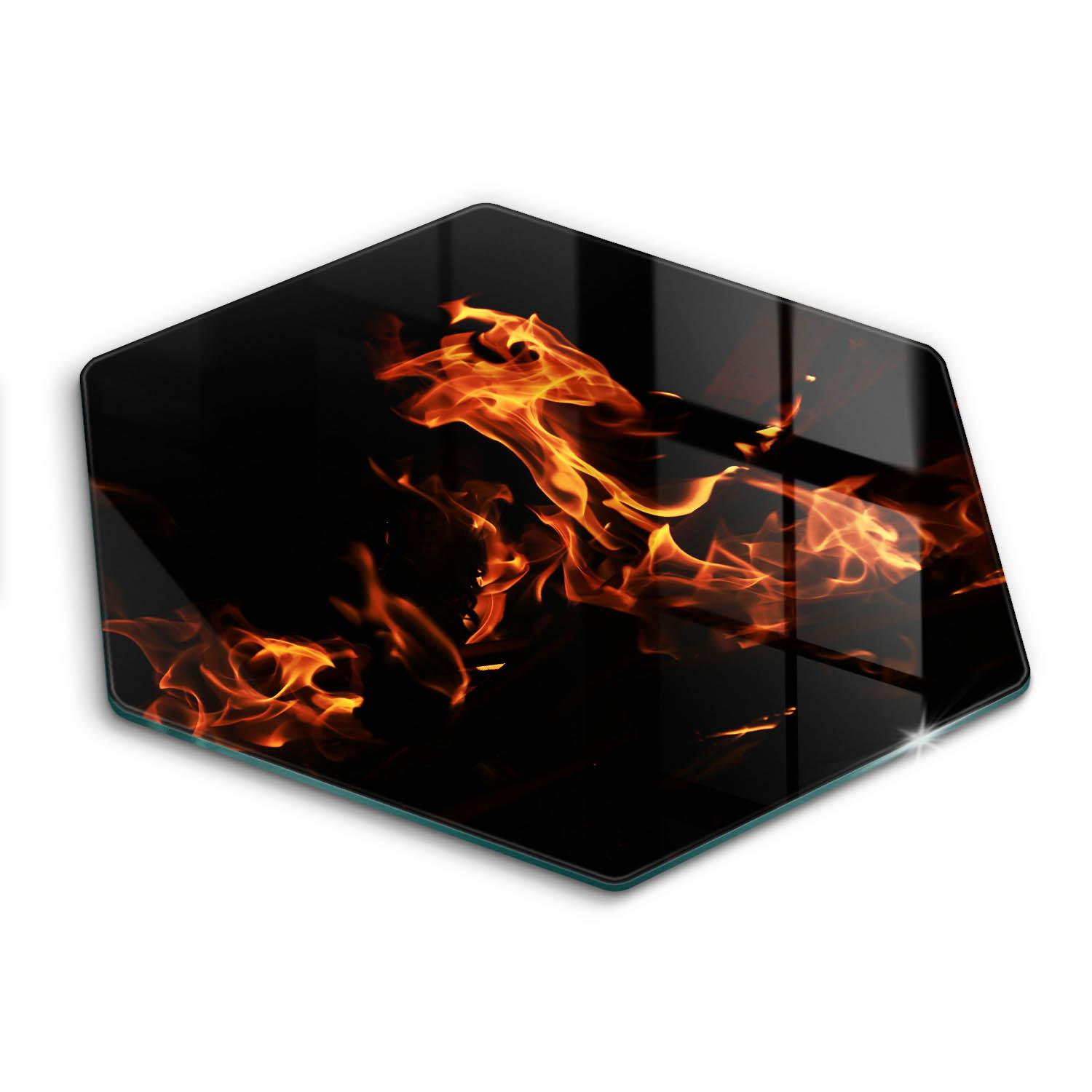 GLASPLATTE 40 cm Feuerflamme - Schwarz, Glas (40/40cm) - Wallfluent