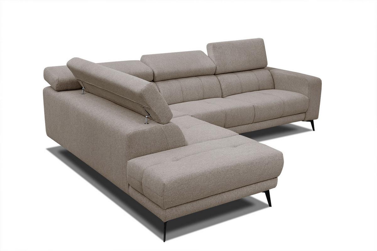 ECKSOFA MORELLO 5-Sitzer, taupe - Taupe/Schwarz, Holzwerkstoff/Textil (158/269cm) - Wozimo