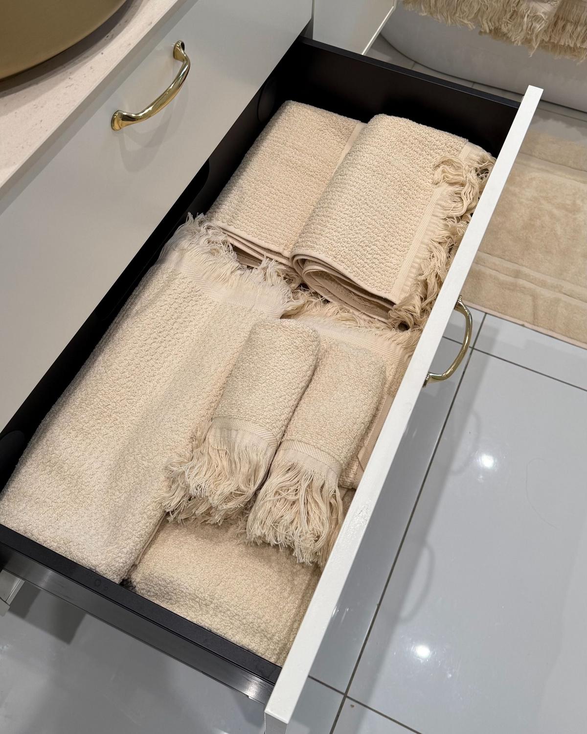 BADEHANDTUCH 9-teilig Beige Atiu - Beige, Textil (70/140cm) - Beliani
