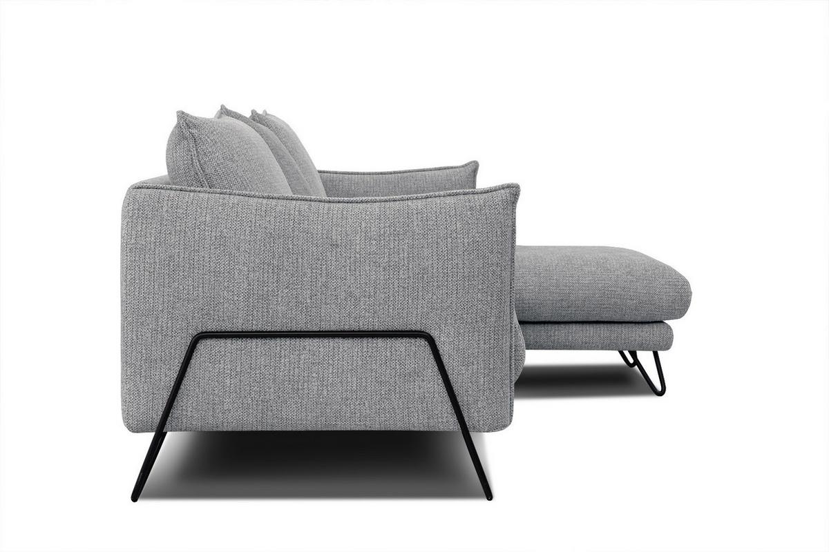 ECKSOFA HOSTEN 4-Sitzer, grau - Schwarz/Grau, Holzwerkstoff/Textil (269/158cm) - Wozimo