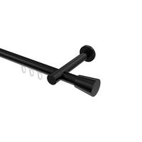 GARDINENSTANGE INNENLAUF Prestige Sitra 480 cm (geteilt in 3 x 160 cm), 1-läufig, 20 mm Ø Schwarz - Schwarz, Metall (480cm) - INTERDECO