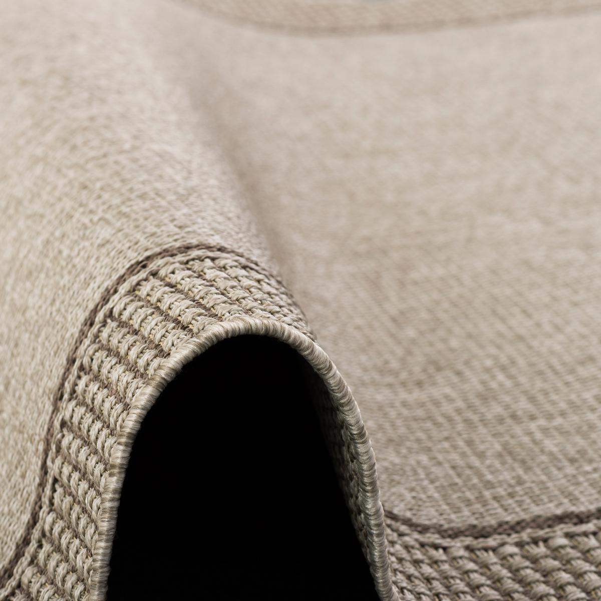 IN & OUTDOOR TEPPICH NATUR PANAMA BORDÜRE - Grau, Textil (160/230cm) - Pergamon