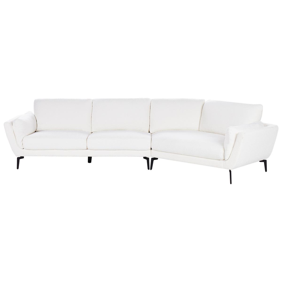 3-SITZER-SOFA Bouclé Weiß Kansseli - Weiß, Textil (341/70/115cm) - Beliani