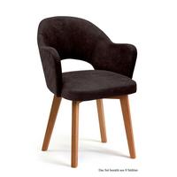 ARMLEHNSTUHL (8er-Set) Darsie 59x87x61 Eiche geölt/Espresso - Eichefarben/Dunkelbraun, Kunststoff (61/87/59cm) - 58aufmkessel