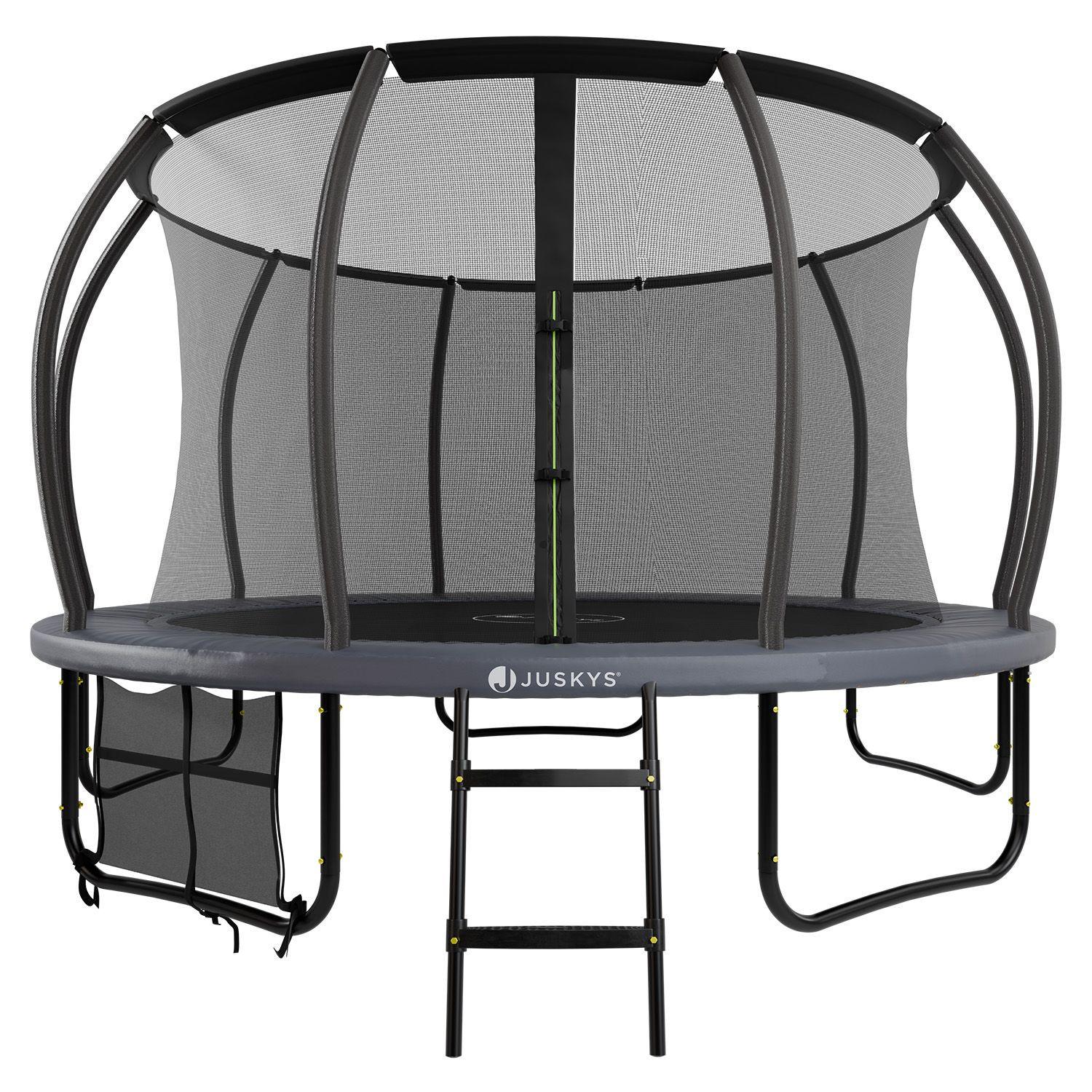 TRAMPOLIN SkyBounce L 366cm schwarz - Schwarz, Metall (366/366/269cm) - Juskys