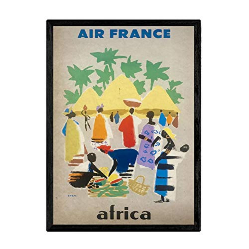 POSTER Air France Afrika A3 Rahmenlos - Klar, Papier (29.7/5/42cm) - Nacnic