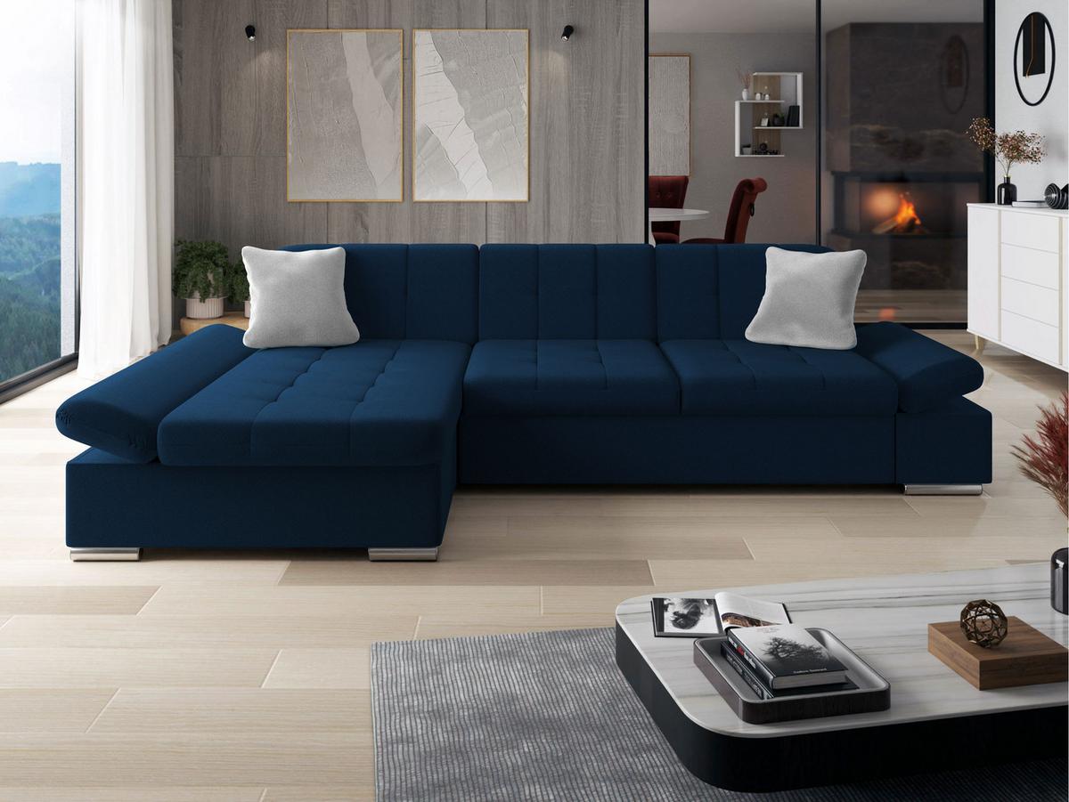 ECKSOFA Montana, Seite: Links - Dunkelblau, Holz/Textil (278/161cm) - MIRJAN24