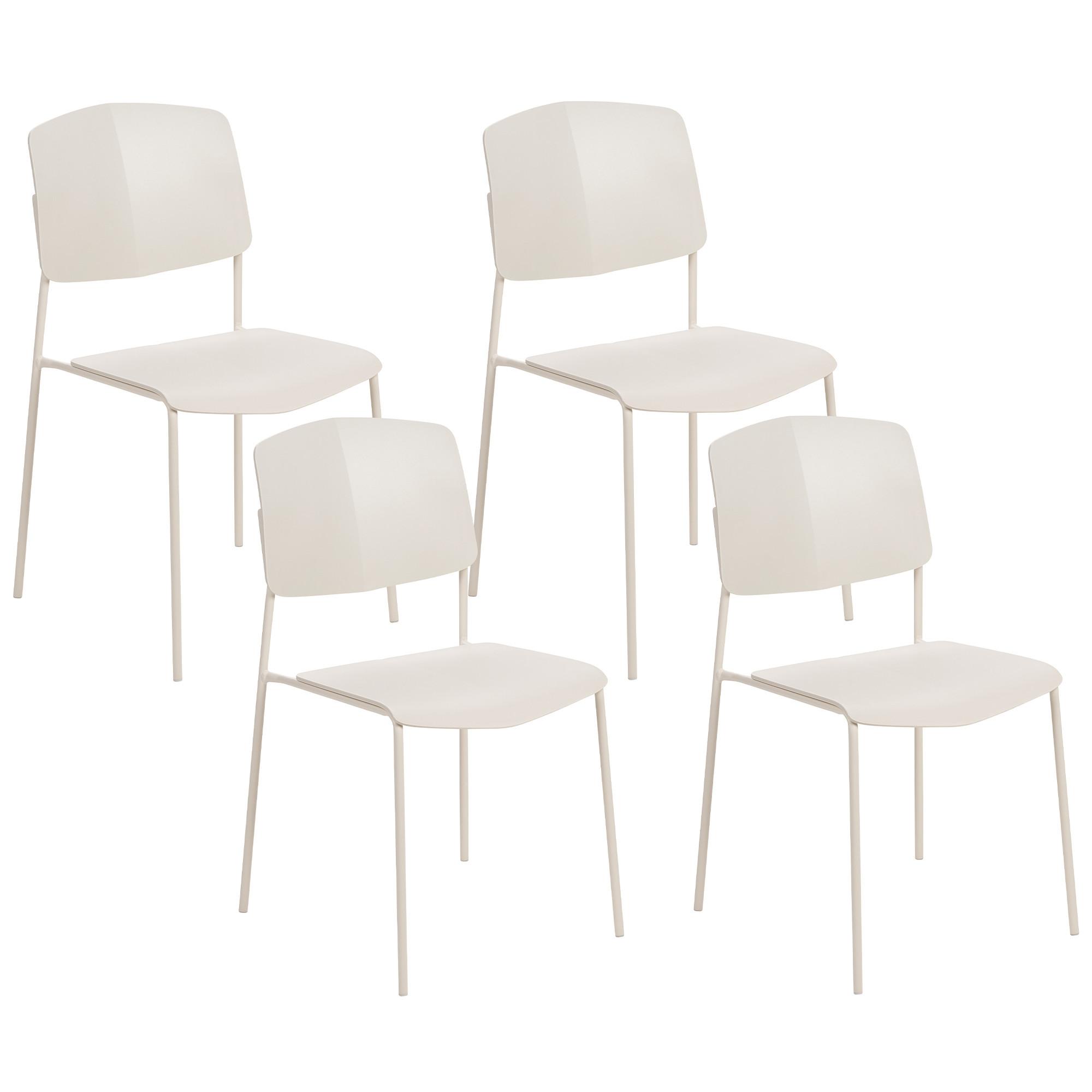 ESSZIMMERSTUHL 4er-Set Kunststoff Beige Astoria - Beige, Kunststoff/Metall (45/83/56cm) - Beliani