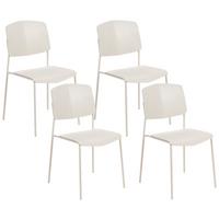 ESSZIMMERSTUHL 4er-Set Kunststoff Beige Astoria - Beige, Kunststoff/Metall (45/83/56cm) - Beliani