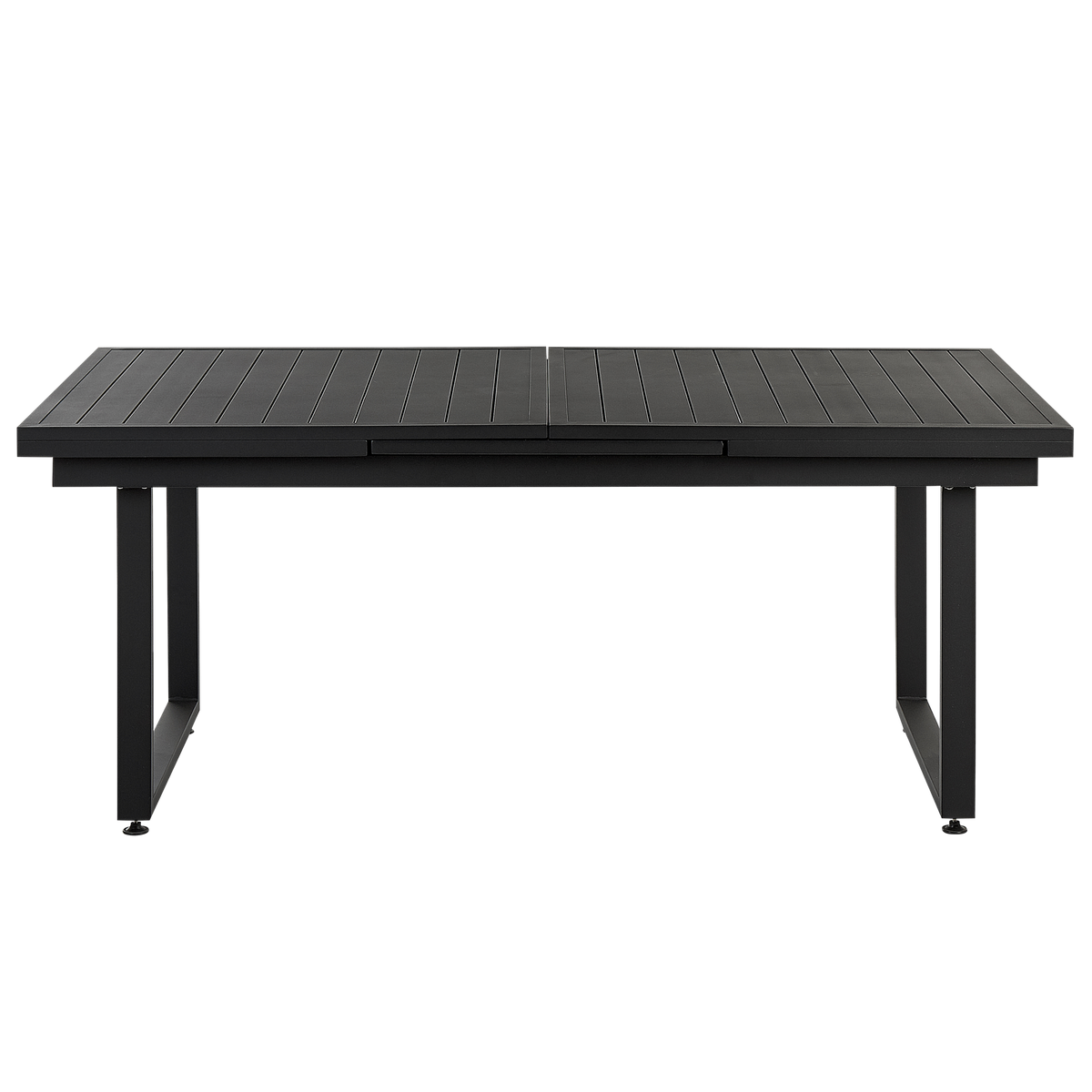 GARTENTISCH 180-240/90 cm Metall Schwarz Valcanetto - Schwarz, Metall (180/90/84cm) - Beliani