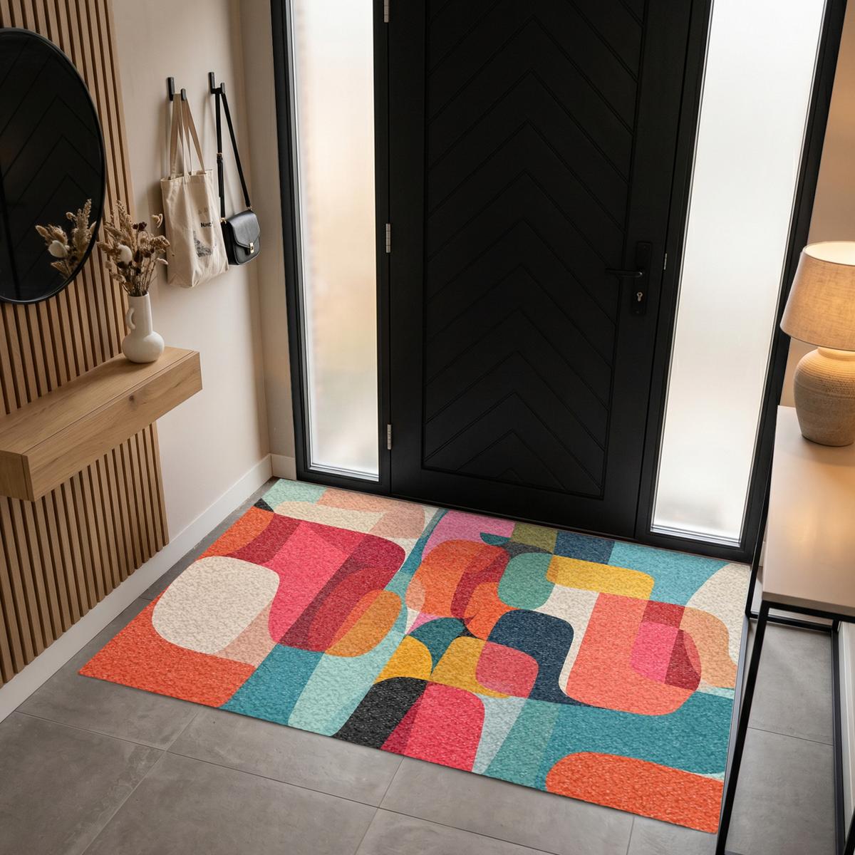 FUSSMATTE Formen - Bunt - Abstrakt - Flugzeuge Sauberlaufmatte 180x120 cm - Multicolor, Kunststoff (180/0.4cm) - MuchoWow