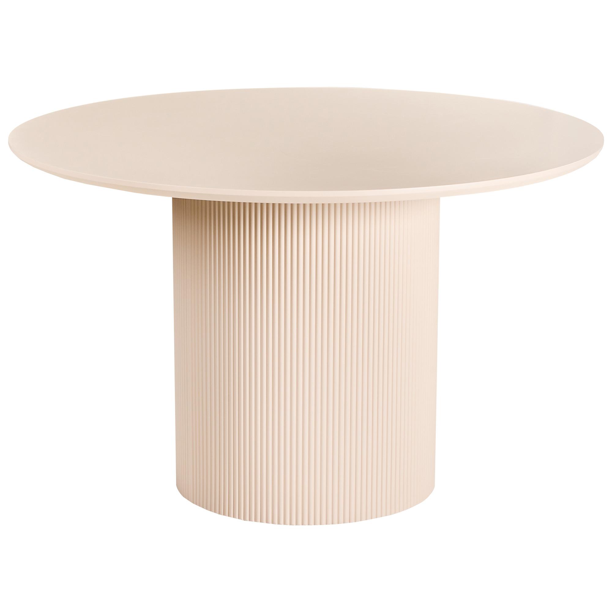 ESSTISCH Hellbeige 120/120 cm Newell - Beige, Holzwerkstoff (120/120/75cm) - Beliani