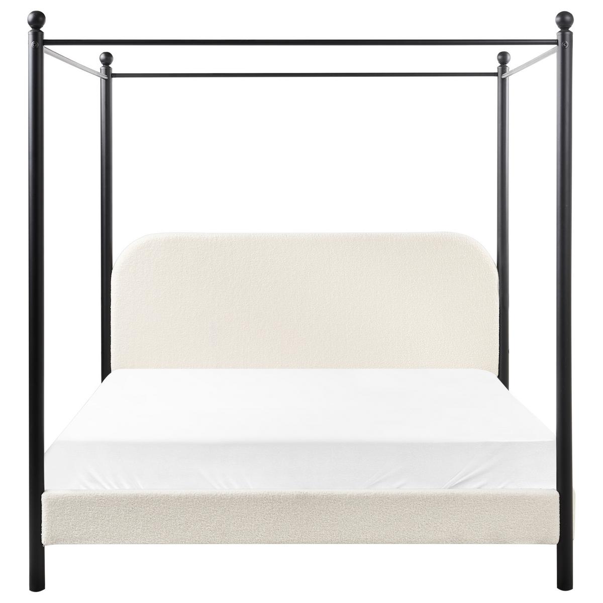 HIMMELBETT 160x200 cm Weiß Dannemois - Creme, Textil (160/200cm) - Beliani