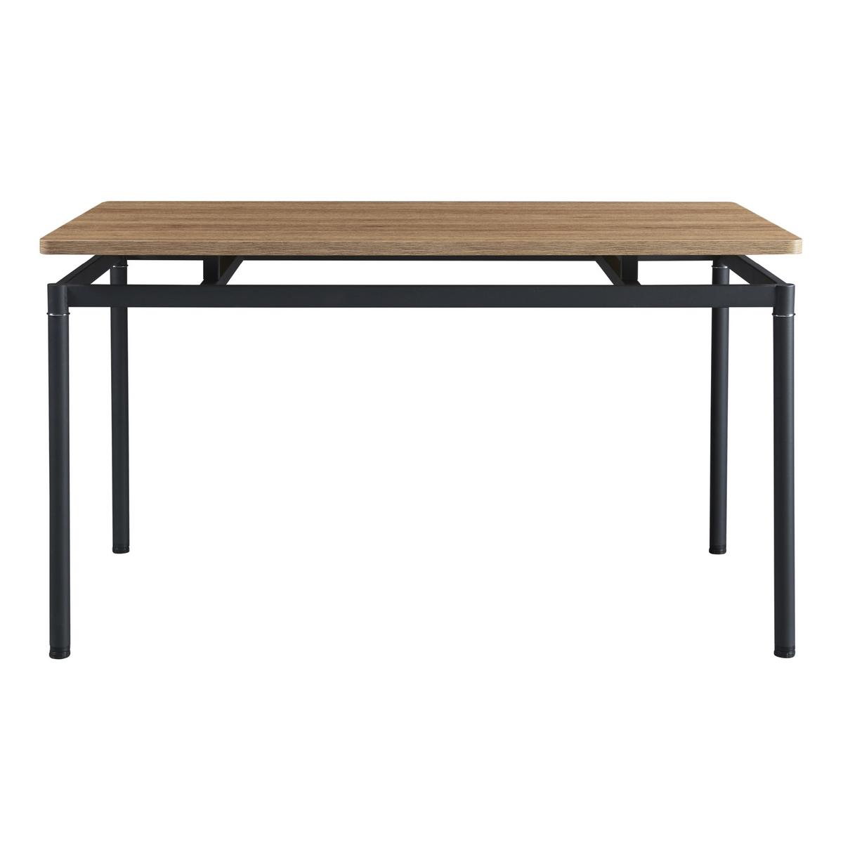 ESSTISCH Hemnes - Eichefarben/Schwarz, Holzwerkstoff/Metall (80/140/75cm) - [en.casa]