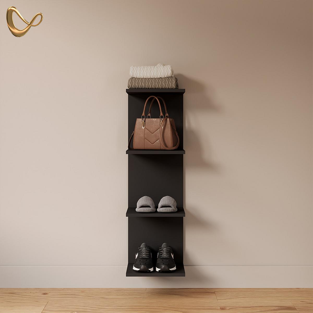 WANDREGAL Vesuvio Schwarz 30 x 95 cm - Schwarz, Holzwerkstoff (30/95/28cm) - Livinity®