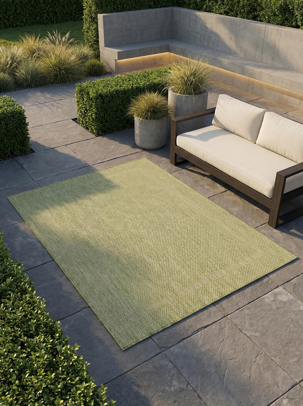 TEPPICH Outdoor ALSTER in Grün, einfarbig, 240 x 340 cm - Grün, Textil (340/240cm) - KADIMA DESIGN