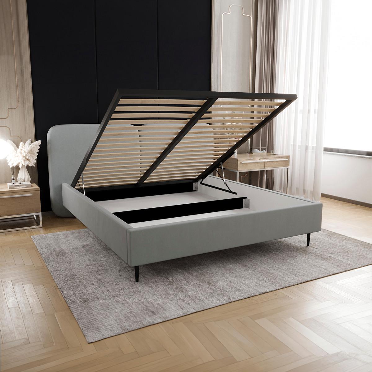BOXBETT 160/200 Luz Grau - Grau, Holz (160/200cm) - Petits-meubles