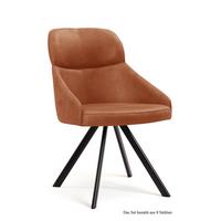 ESSZIMMERSTUHL (8er-Set) Denni 52x82x63 Schwarz/Cognac - Cognac/Schwarz, Kunststoff (63/82/52cm) - 58aufmkessel