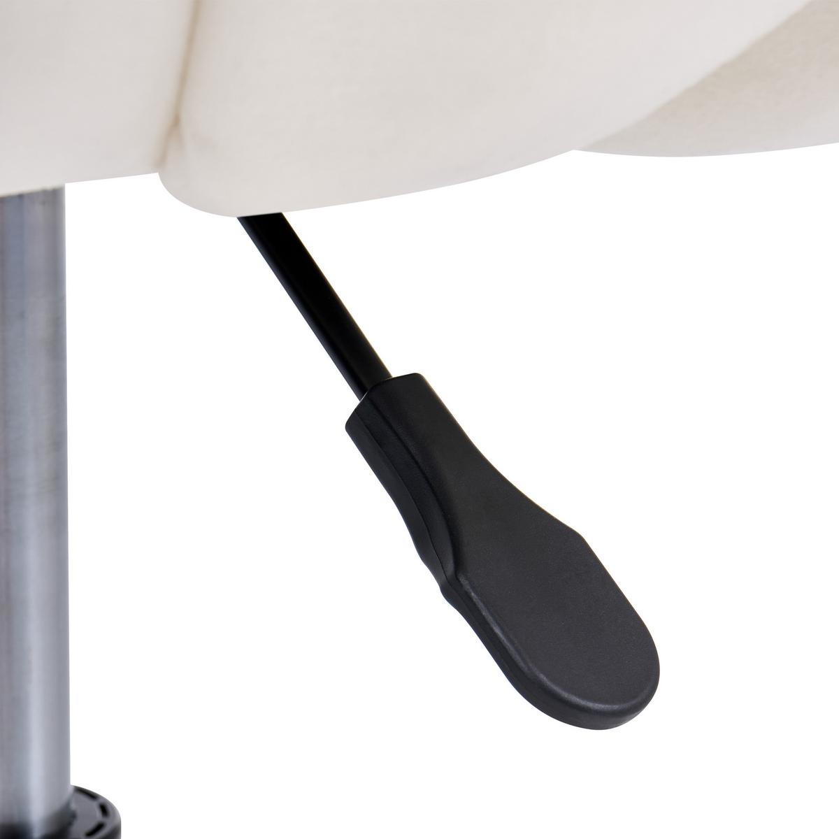 SCHREIBTISCHSTUHL Samtstoff Cremeweiß Annabelle - Creme, Textil (66/81/39cm) - Beliani