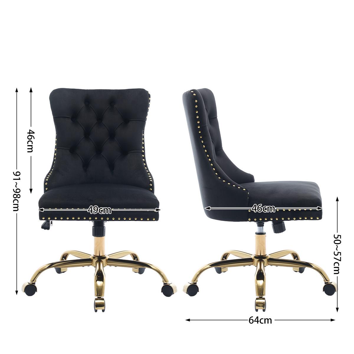 DREHSTUHL samt schwarz höhenverstellbar 360grad - Schwarz, Textil (63/98/50cm) - Urban Meuble