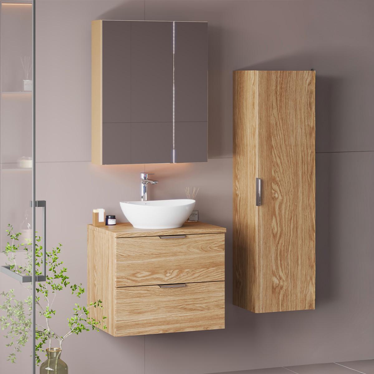 WASCHTISCH 60.6cm Astrid Holz - Braun, Holzwerkstoff (60.6/52.2/46.5cm) - Petits-meubles
