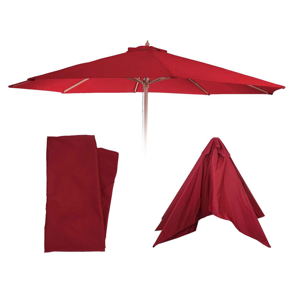 ERSATZ-BEZUG FÜR SCHIRM Bordeaux - Bordeaux, Textil (350/350cm) - MCW