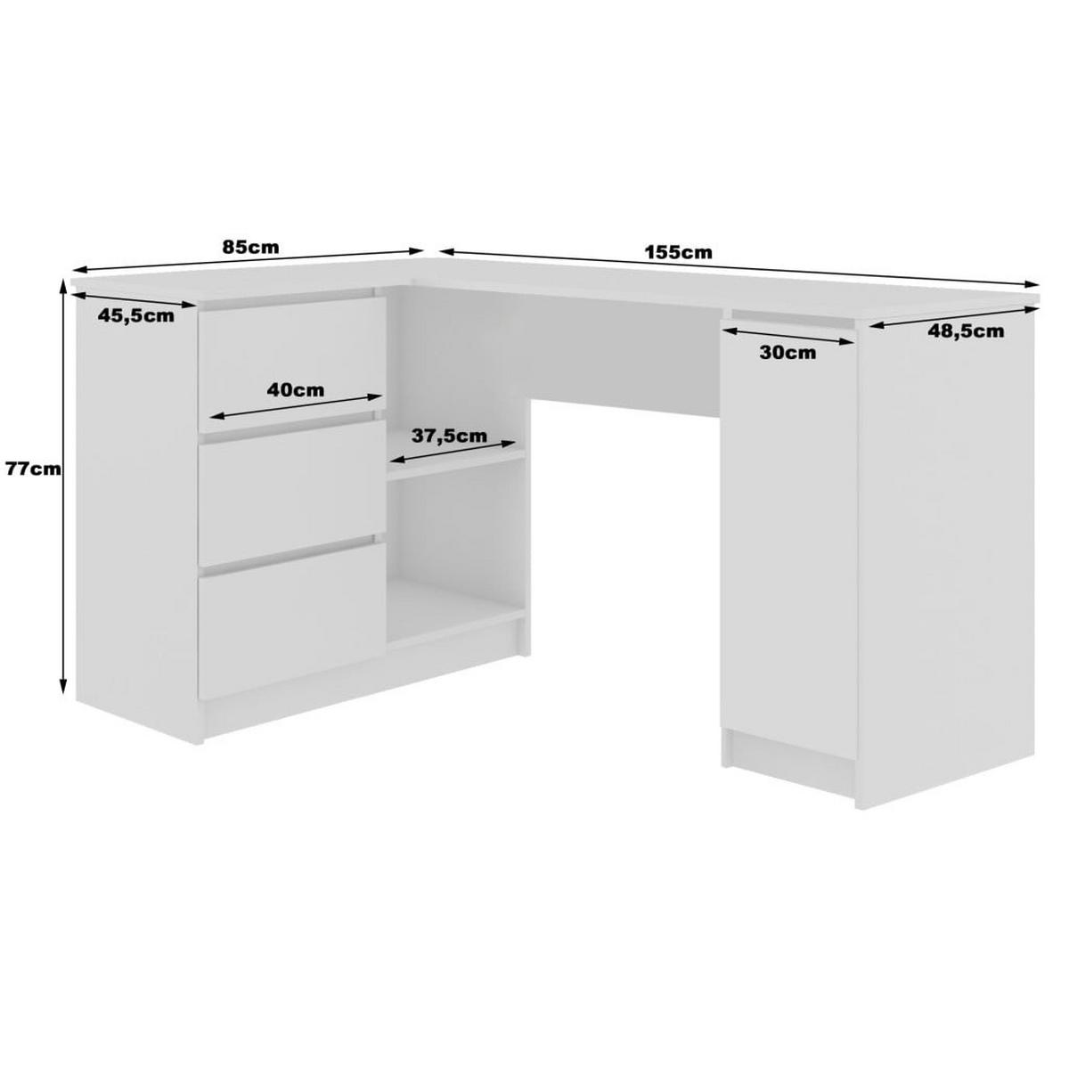 SCHREIBTISCH Eiche Sonoma, Weiß 77/155/85 - Weiß, Holzwerkstoff (124/85/77cm) - RAUMHIRSCH FURNITURE