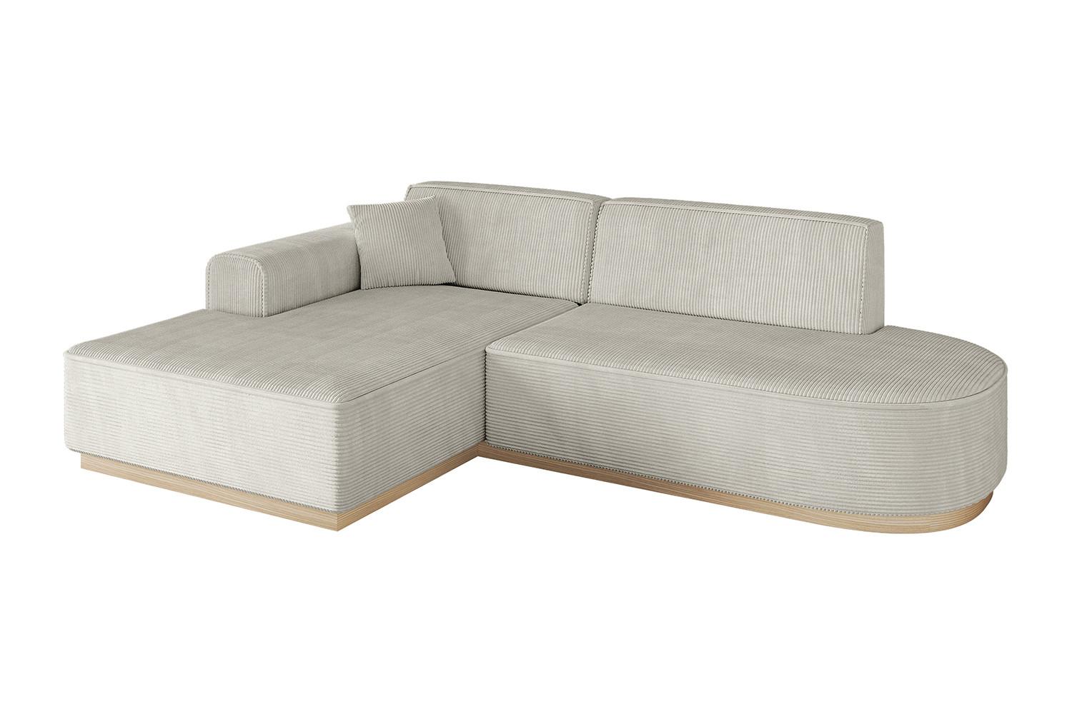 ECKSOFA Ottomane Links IREA-L1 - 232x165x80 cm Creme - Ecru/Creme, Holzwerkstoff/Textil (232/165cm) - ALTDECOR