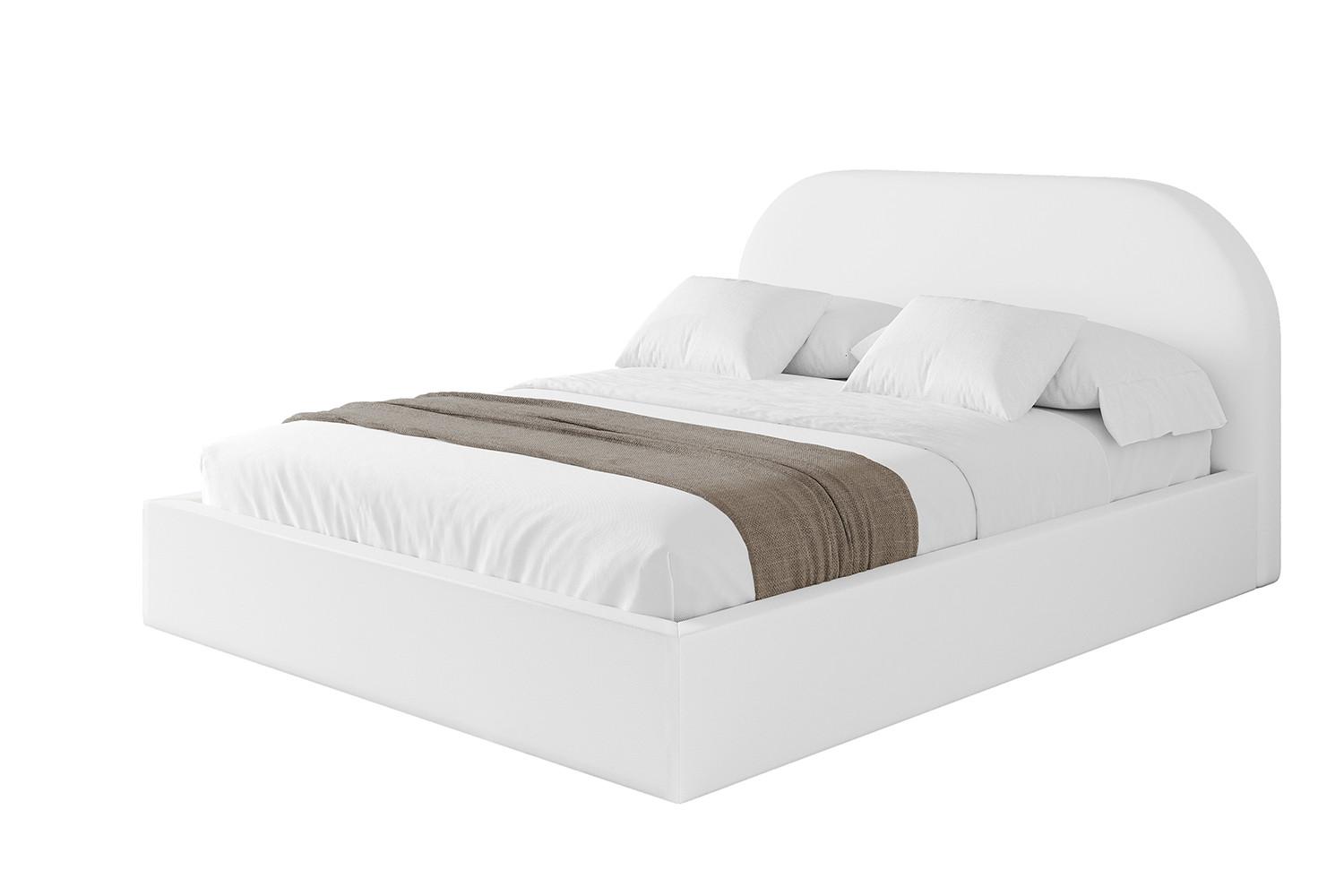 POLSTERBETT mit Bettkasten und Lattenrost, Boxbett ohne Matratze - TIVON 180x200 Weiß Kunstleder - Weiß Hochglanz, Holzwerkstoff/Textil (180/200cm) - ALTDECOR