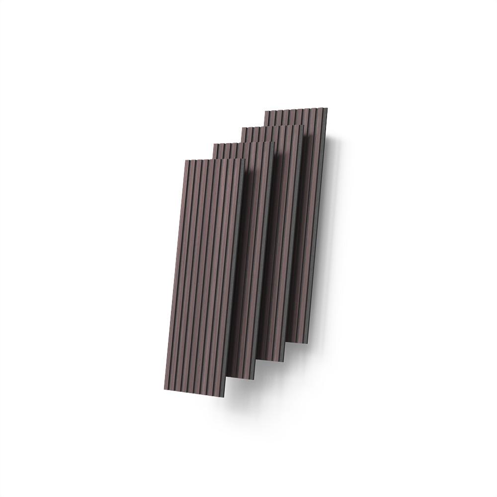 WANDPANEELE Grivola Nussbaum/Braun 4 Stück - Walnussfarben/Braun, Holzwerkstoff (120/40/1.8cm) - Livinity®