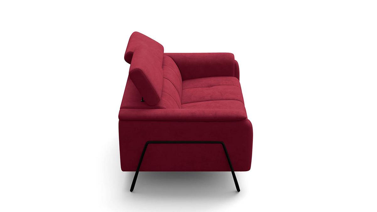 SOFA RODEN 2-Sitzer, rostrot, Veloursstoff - Rot, Holz/Textil (152/82/103cm) - Wozimo