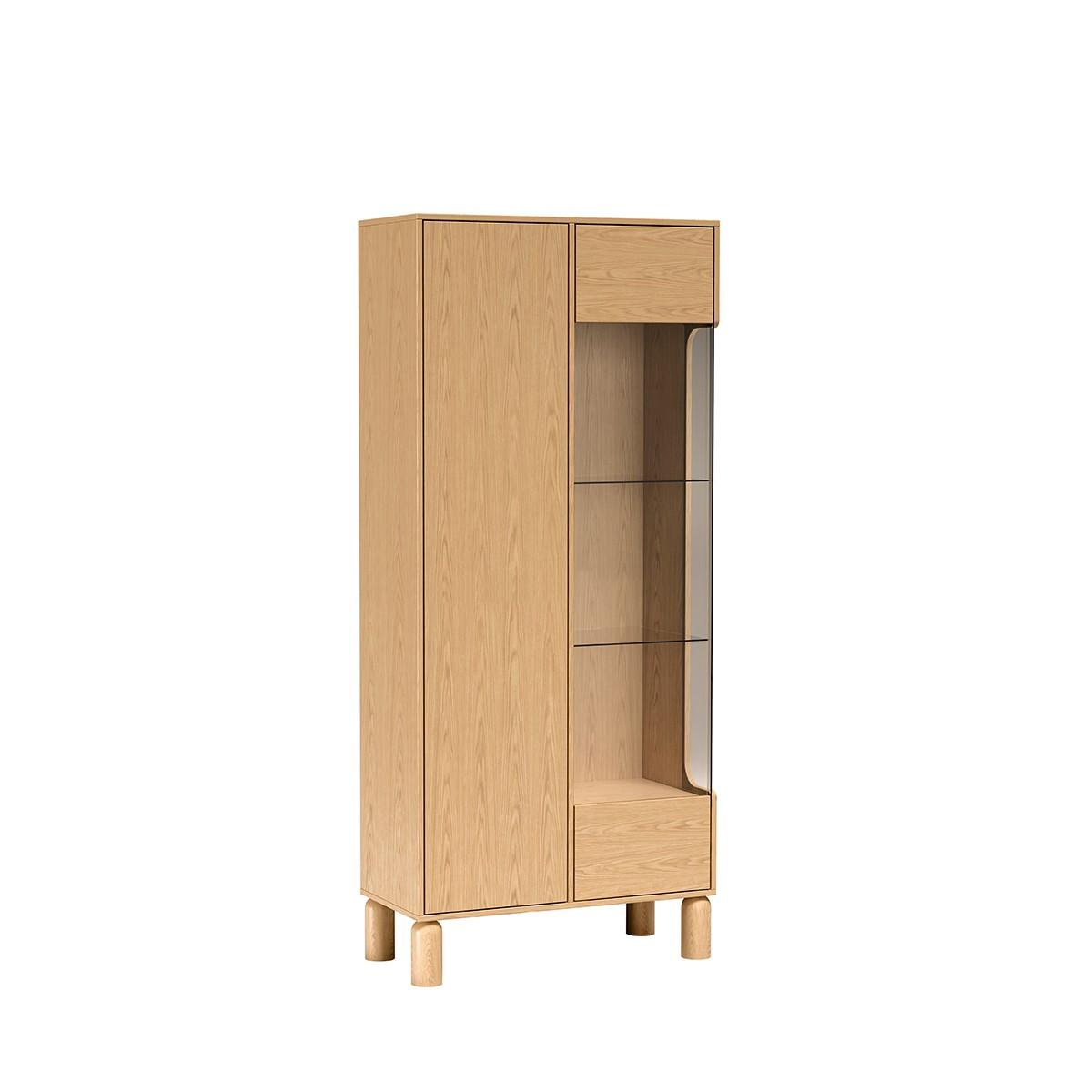 VITRINE SABBIA 197/89 cm in Eichefarben - Braun, Holzwerkstoff (89/197/40.6cm) - MASSENO