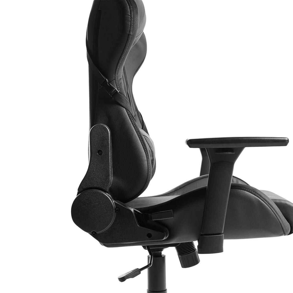 GAMING Stuhl Kunstleder Schwarz Voltixa - Schwarz, Kunststoff/Textil (70/129/70cm) - Beliani