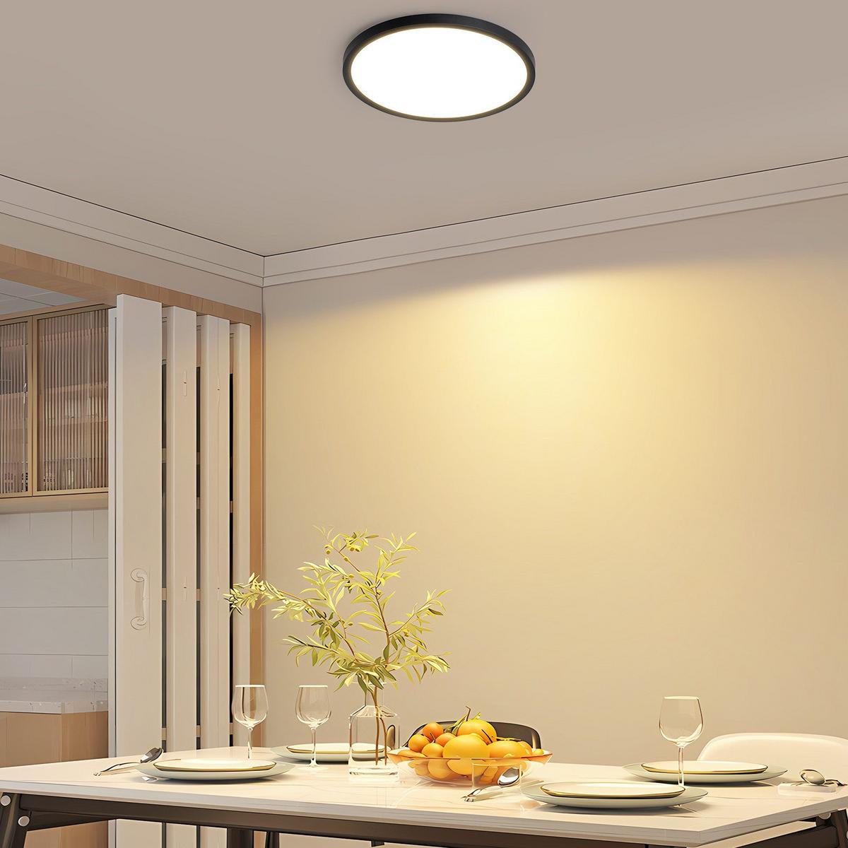 LED-DECKENLEUCHTE Malinowski 18/18/2.6 cm - Schwarz, Kunststoff (18/18/2.6cm) - Nettlife