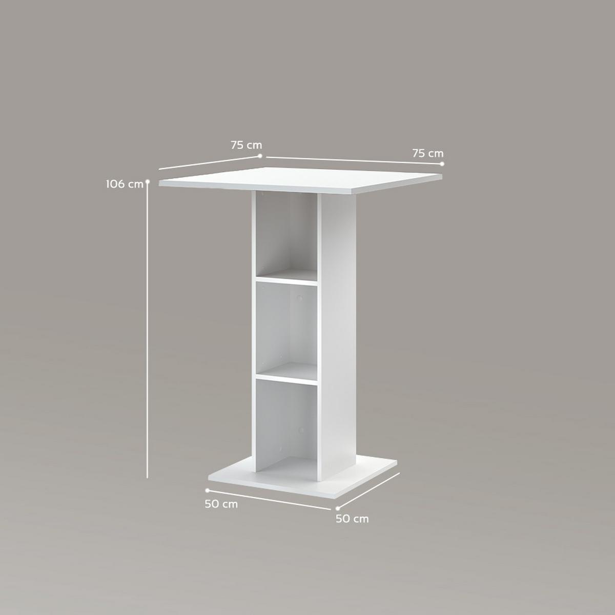BARTISCH Regusa Weiß 75 x 75 cm - Weiß, Holzwerkstoff (75/75/106cm) - Livinity®