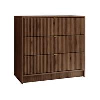 KOMMODE Tireno - Goldfarben/Nussbaumfarben, Holzwerkstoff/Metall (80/75/40cm) - MIRJAN24