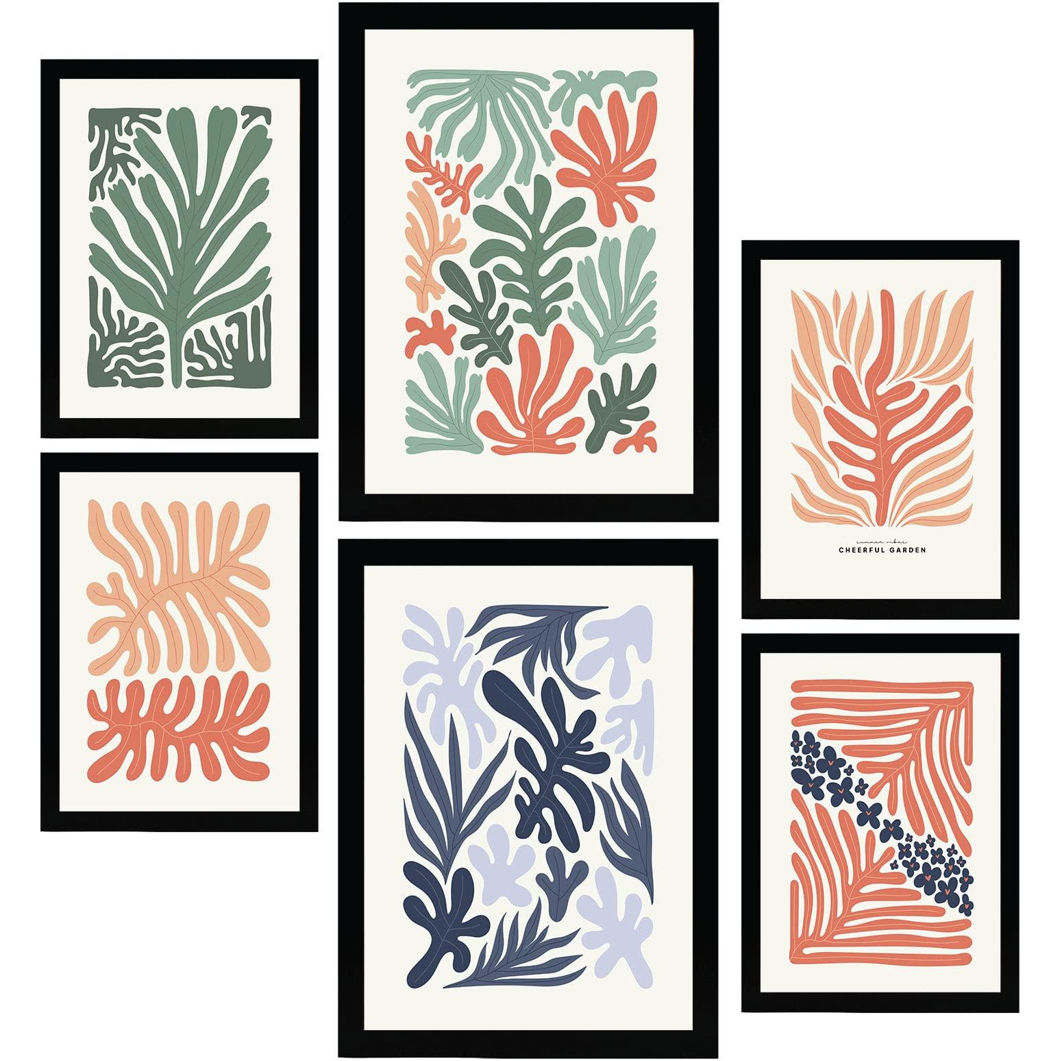 POSTER Set Mit 6 Minimalistischen Pflanzenmuster A3 & A4 Rahmenlos - Klar, Papier (29/3cm) - Nacnic